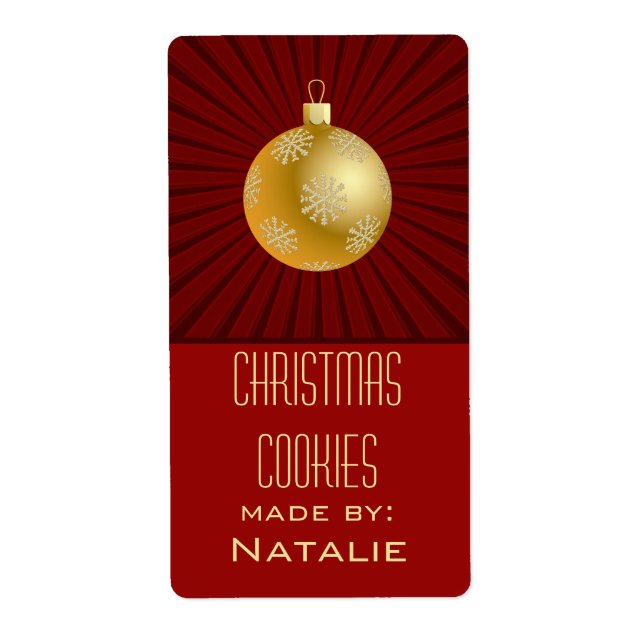 Etiqueta Starburst Stripes Ornament Labs, Vermelho (Frente)