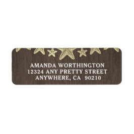 Etiqueta Starfish Rustic Beach Wood Weding Labs