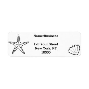 Etiqueta Starfish Seashell Desenhos Personalizados