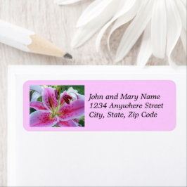Etiqueta Stargazer rosa Lily Floral Return Endereço