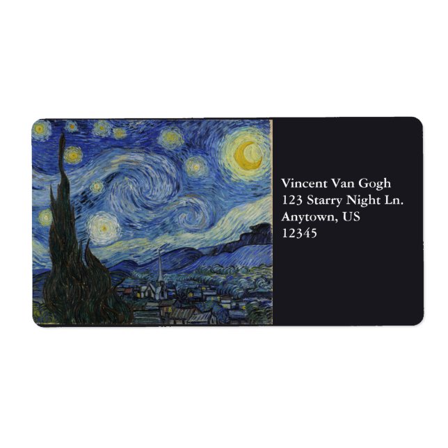 Etiqueta Starry Night por Vincent Van Gogh (Frente)