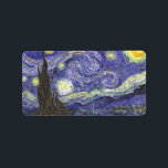 Etiqueta Starry Night por Vincent van Gogh<br><div class="desc">Esta pintura intitulada "Starry Night" é feita pelo famoso artista, Vincent van Gogh. Sobre Vincent van Gogh Vincent van Gogh viu a cor como o principal símbolo de expressão. Há uma razão pela qual sua arte se conecta com os espectadores, porque van Gogh estava determinado a dar felicidade criando a...</div>