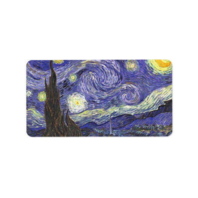 Etiqueta Starry Night por Vincent van Gogh (Frente)