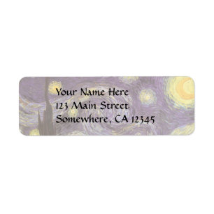 Etiqueta Starry Night por Vincent van Gogh, Vintage Fine Ar
