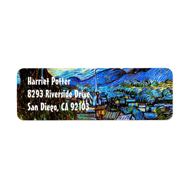 Etiqueta Starry Night Van Gogh Fine Art (Frente)
