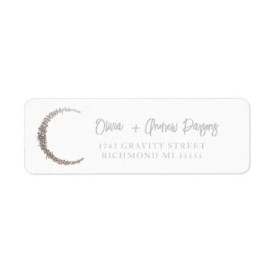 Etiqueta Stars and Moon Hand Lettered Script Address Label