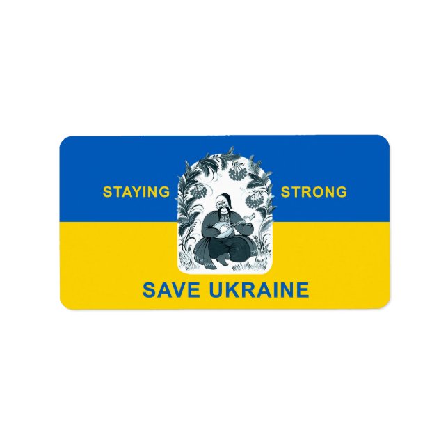 Etiqueta Staying strong, save Ukraine (Frente)