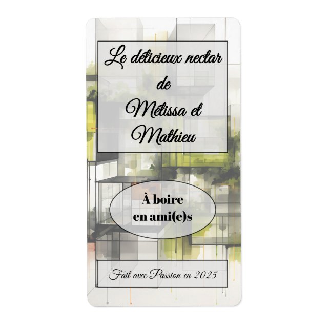 Etiqueta Sticker a bouteille de vin (Frente)