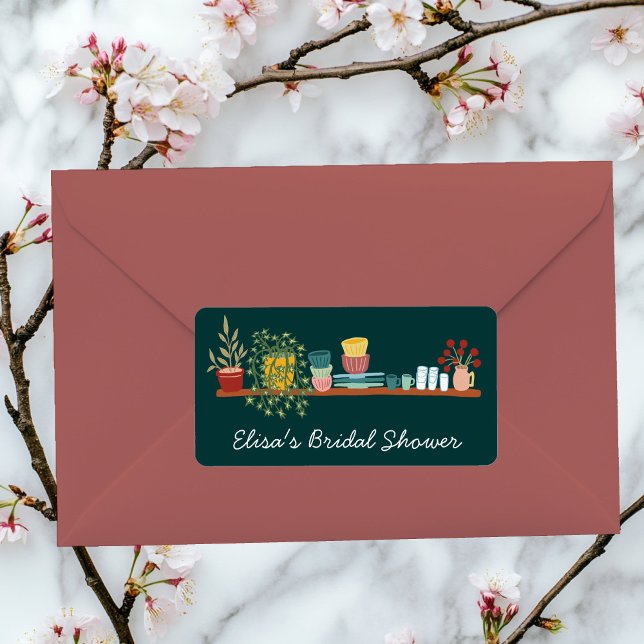 Etiqueta STOCK THE KITCHEN Bridal Shower CUSTOM Cute (STOCK THE KITCHEN Bridal Shower CUSTOM Cute Label Sticker
)