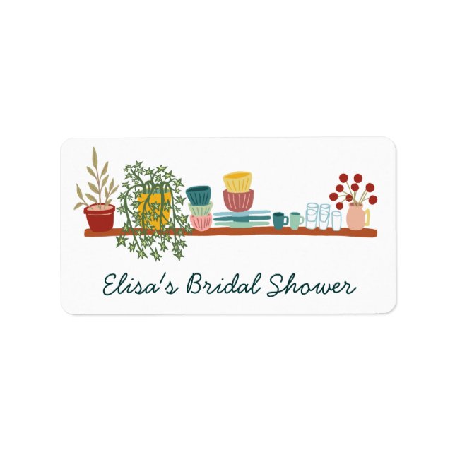 Etiqueta STOCK THE KITCHEN Bridal Shower CUSTOM Cute (Frente)