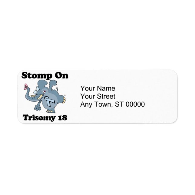 Etiqueta Stomp Elefante Na Trisomia 18 (Frente)
