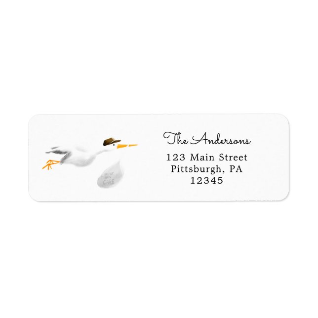 Etiqueta Stork New Baby (Frente)