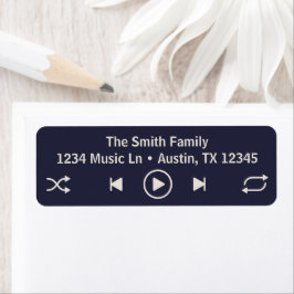 Etiqueta Streaming Music Player Blue Return Address