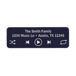 Etiqueta Streaming Music Player Blue Return Address