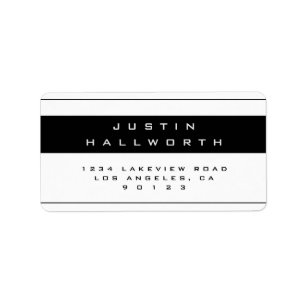 Etiqueta Stylish Black & White Return Address