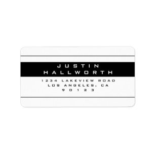 Etiqueta Stylish Looking Black & White Return Address