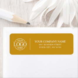 Etiqueta Stylish Mustard Business Logo Return Address