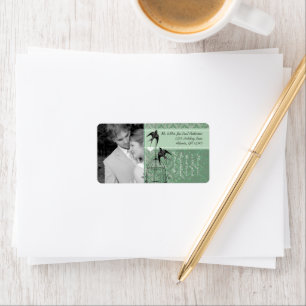 Etiqueta Sua Foto Casamento Vintage Birdcage RSVP Damask