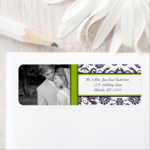 Etiqueta Sua Foto Vintage Apple Green Damask