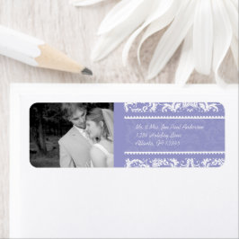 Etiqueta Sua Foto Vintage Lilac Damask