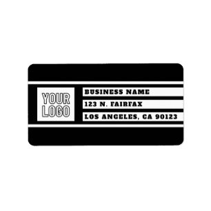 Etiqueta Suas faixas Geométricas Únicas do Logotipo   Preto