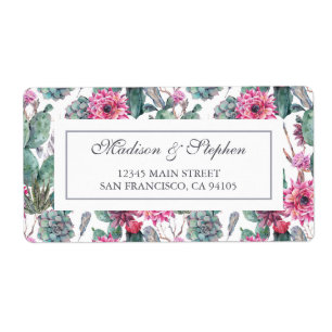 Etiqueta Succulent & floral boémios - casamento