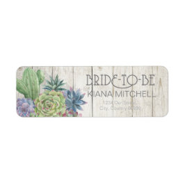 Etiqueta Succulents and Rustic Wood Bride-Be ID515