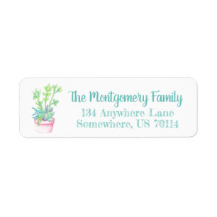 Etiqueta Suculentos em Cute Potted Personalizado