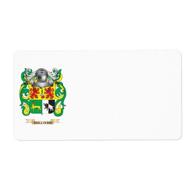 Etiqueta Sullivan Casaco de Braços (Crest Familiar) (Frente)