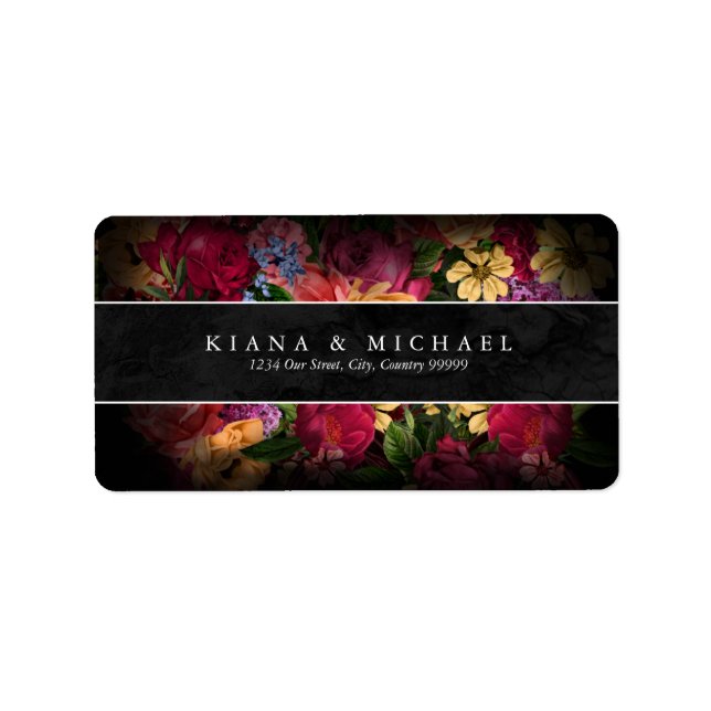 Etiqueta Sultry Nights Floral Wedding ID829 (Frente)