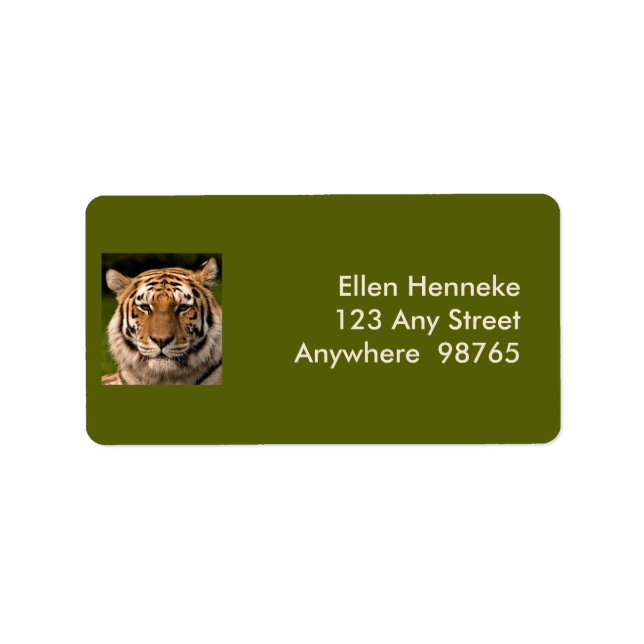 Etiqueta Sumatran Tiger Portrait (Frente)