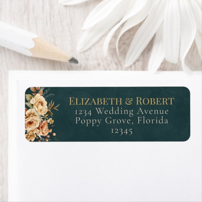 Etiqueta Summer Forest Witch Teal Address Label (Insitu)
