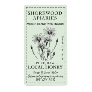 Etiqueta Summer Honey 2 x 3,75" Aster Dash Border Sage