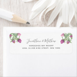 Etiqueta Summer Jungle Watercolor Floral Wedding Endereço
