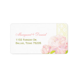 Etiqueta Summer Peony Wedding Address