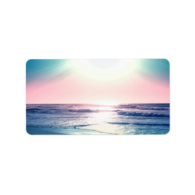 Etiqueta Summer Sea Sunset Tropical Beach Photo (Frente)