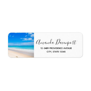 Etiqueta Sun Sand e Surf Praia Tropical