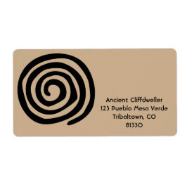 Etiqueta Sun Spiral Native American Tribal Rock Art