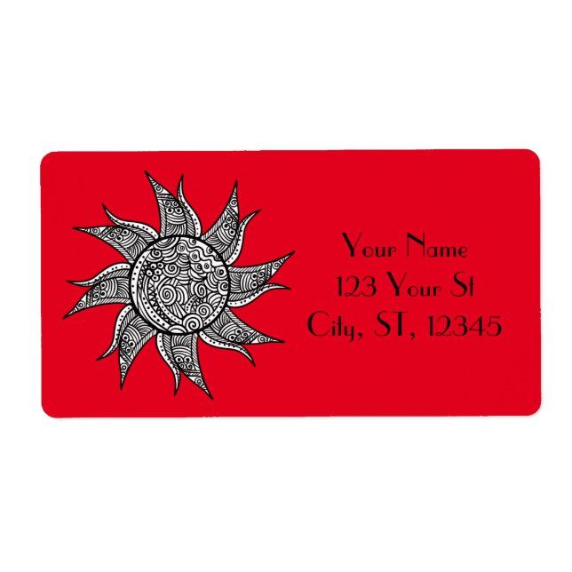 Etiqueta Sun Tattoo Thunder_Cove estilo Henna (Frente)