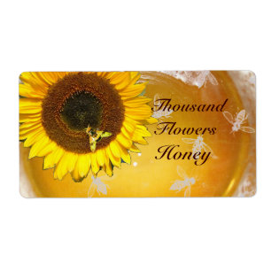 ETIQUETA SUNFLOWER AND HONEY BEE ,BEEKEEPING, BEEKEPER