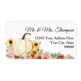 Etiqueta Sunflower Burgundy Rosa Floral Cor Floral Pumpkin