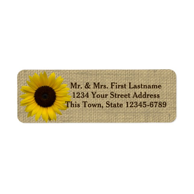 Etiqueta Sunflower Country Burlap (Frente)