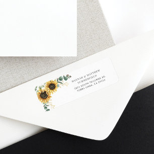 Etiqueta Sunflower Eucalyptus deixa endereço de retorno ve