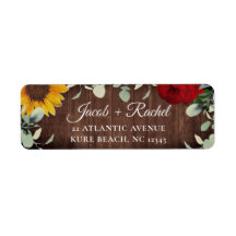 Sunflower Eucalyptus Rosa vermelha Wood Casamento