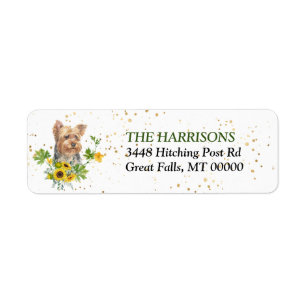 Etiqueta Sunflower Eucalyptus Yorkshire Terrier