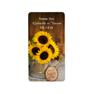 Etiqueta Sunflower Garden Watering Pode Casar Obrigado