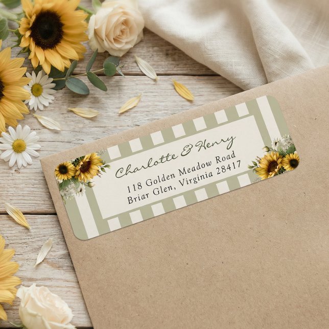Etiqueta Sunflower Wedding (Criador carregado)