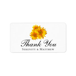 Etiqueta Sunflower Yellow Floral Casamento Obrigado Sticker