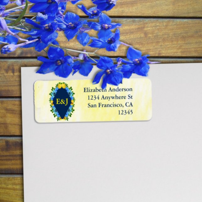 Etiqueta Sunny Lemon Floral Wedding (Criador carregado)