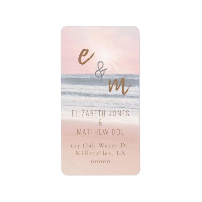 Etiqueta Sunset Beach Wedding | Oceanside Wedding (Frente)